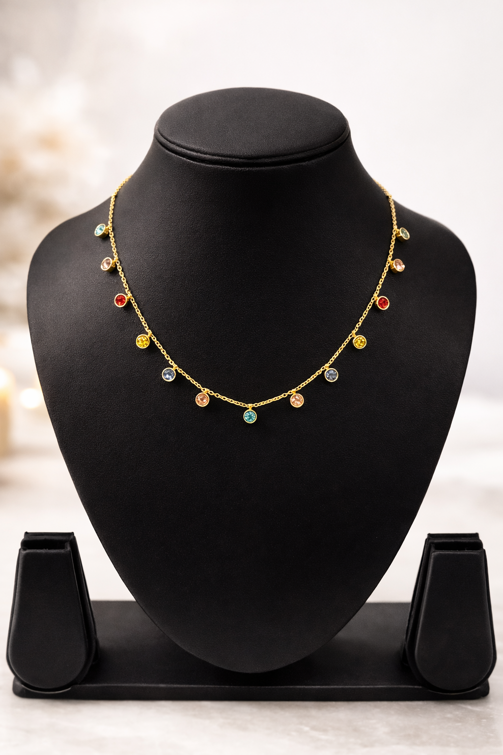 Rainbow Drop charm Necklace