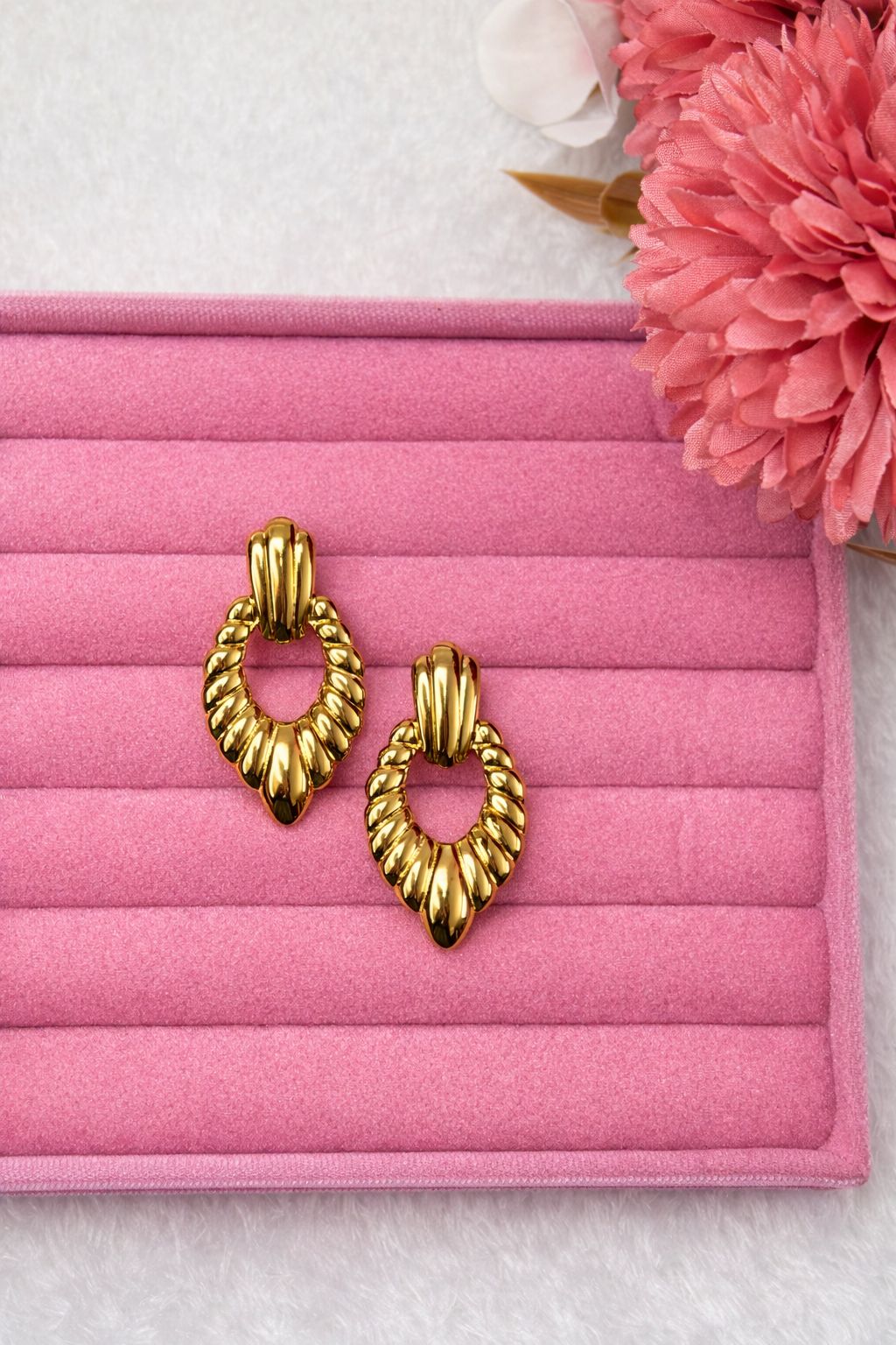 Aurelia Twist Gold Drop Earrings