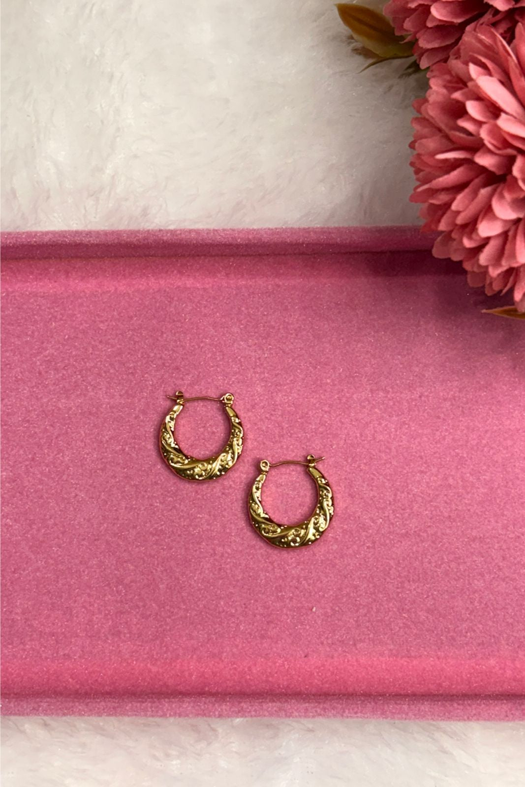 Zareen Carved Hoops