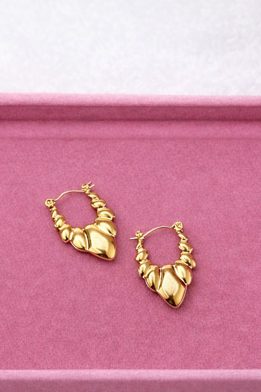 Aurelia Heart Hoop Earrings