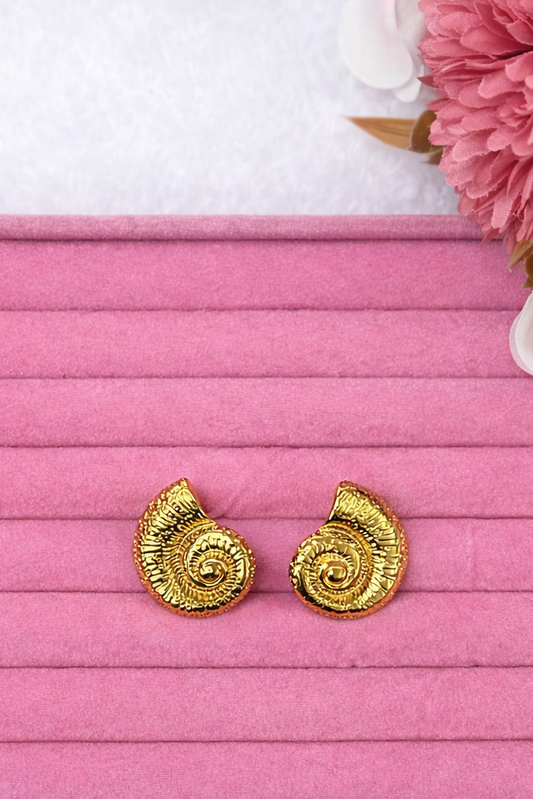 Nautilus Spiral Gold Studs