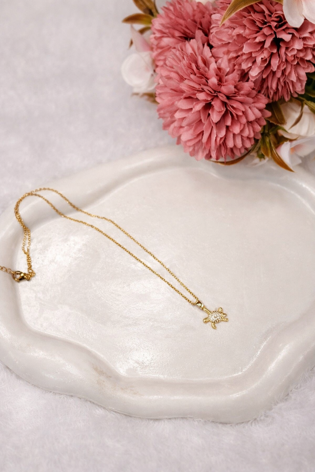 Golden Turtle Charm Necklace