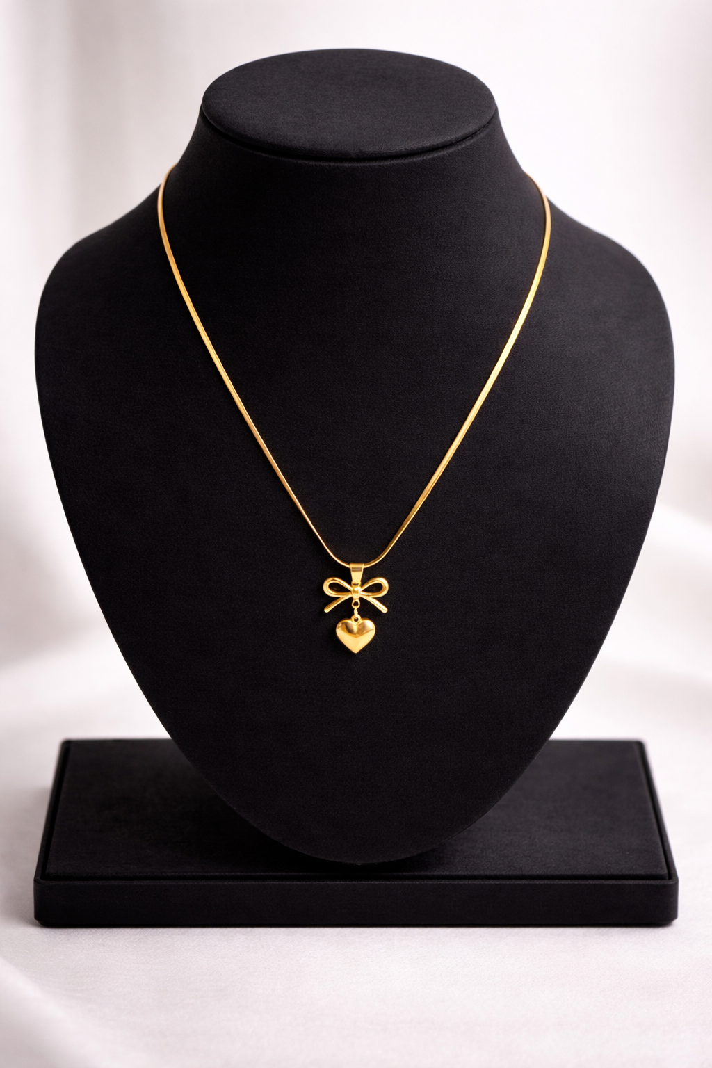 Bow Heart Necklace