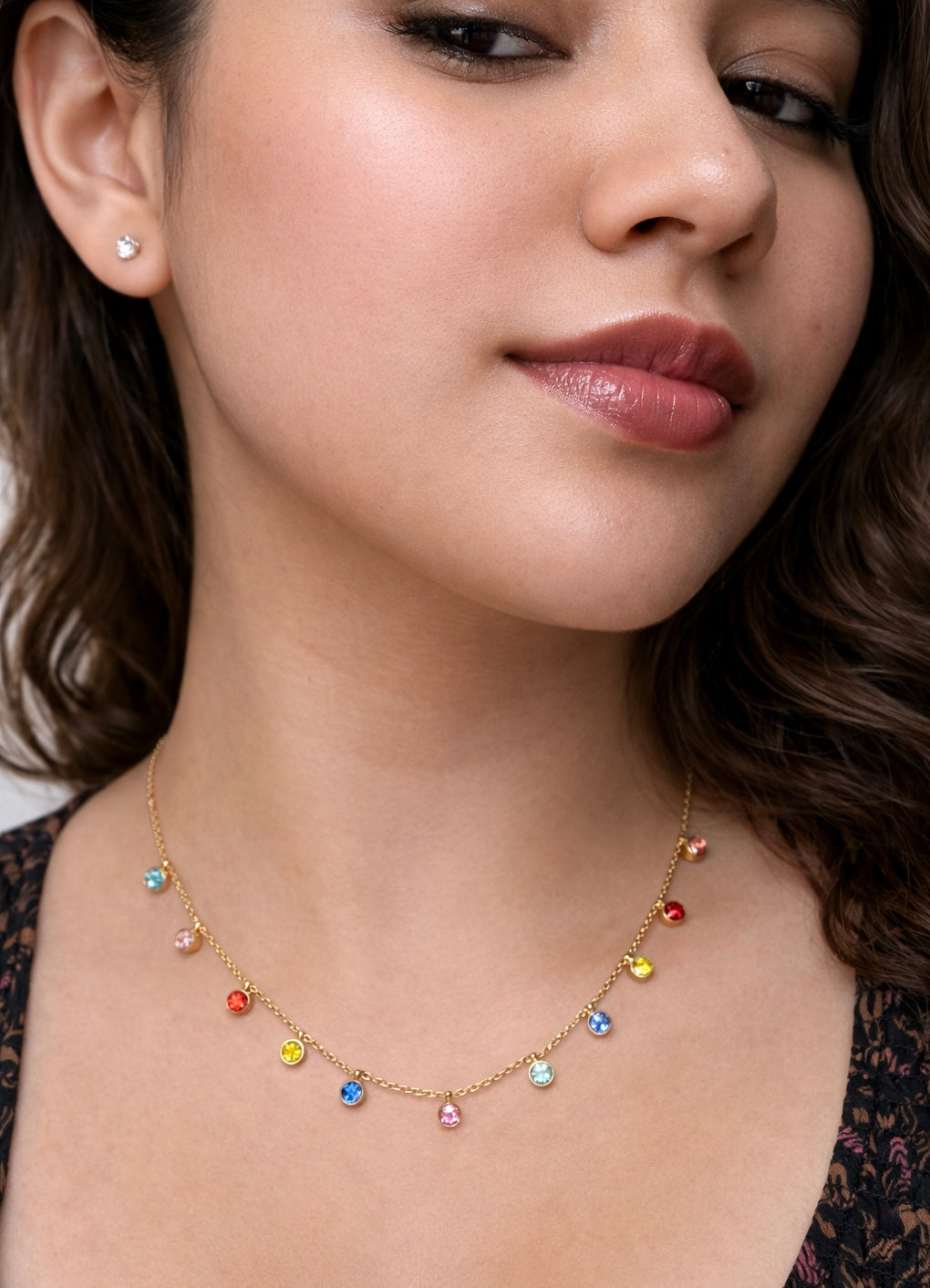 Rainbow Drop charm Necklace