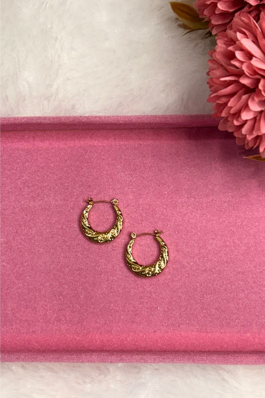 Zareen Carved Hoops
