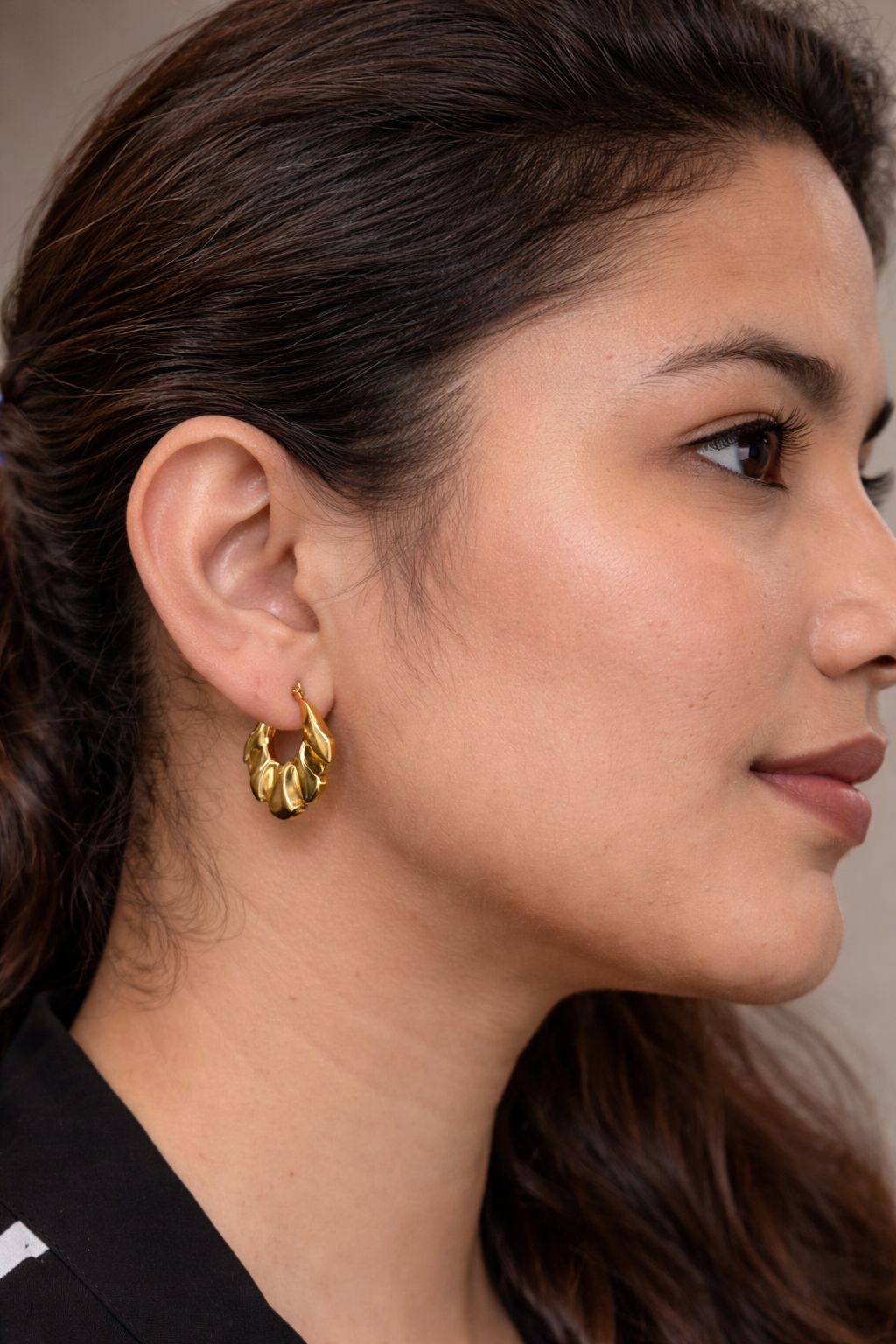 Luna Ripple Gold Hoops