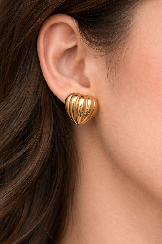 Valentina Heart Gold Studs